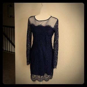 NWOT Navy lace dress